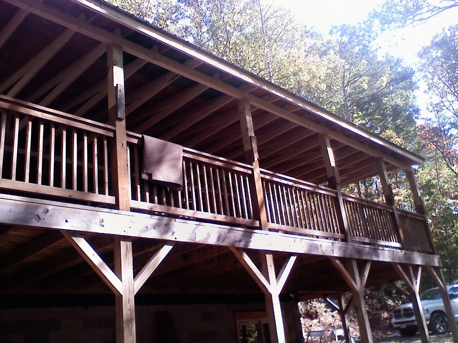 Timber framing under a new elevated porch and deck — Roof Leak Repair in Belle Vernon by Roofing Brothers
